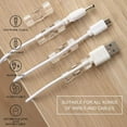 thumbnail image 3 of Self-Adhesive Cable Clips Organizer Drop Wire Holder Cord Management  Pack of 60  Transparent, 3 of 8