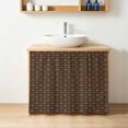 thumbnail image 4 of Dark Brown Rattan Small Cabinet Curtains 11"W x 13"L, Vintage Abstract Wicker Texture Sink Skirt Dust-Proof Short Curtain for Bathroom Vanity Storage Cubby Desk, Self Adhesive Privacy Drapes, 4 of 9