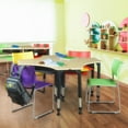 thumbnail image 2 of 28" Boomerang Height Adjustable School Desk with Book Storage - Maple, 2 of 6