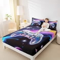 thumbnail image 4 of Manfei Kids Game Console Twin Sheet Sets,Galaxy Starry Night Twin Fitted Sheet,Silver Blue Flat Sheet For Boy,Ultra Soft Home Decor,3pcs, 4 of 7