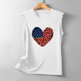 thumbnail image 5 of Wycnly Summer Tank Tops Leopard Heart Striped Print Round Neck Sleeveless T Shirts for Women 4th July Fashion Independence Day Graphics Loose Vest Blouses White s Clearance Under $5, 5 of 5