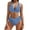 Light Blue, variant on FDGIU Women's High Waisted Bikini Set V Neck Front & Adjustable Straps Two Piece Swimsuit, Tummy Control Tankini Bathing Suit, for Beach Vacation; Bathing Suits for Women