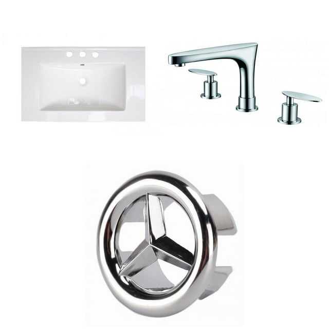 American Imaginations 48-in. W 3H8-in. Ceramic Top Set In White Color - Overflow Drain Incl. AI-24472