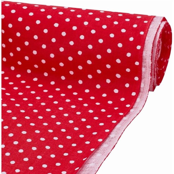 Paquetes de telas de patchwork de algodón de 40x62 pulgadas con mini lunares rojos para costura y manualidades