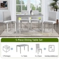 thumbnail image 6 of PORKISS Dining Table Set for 4, Solid Wood Dining Room Set with 1 Rectangular Table 4 Upholstered Chairs, Dinner Table with Padded Chairs for Home Kitchen, Gray, 6 of 11