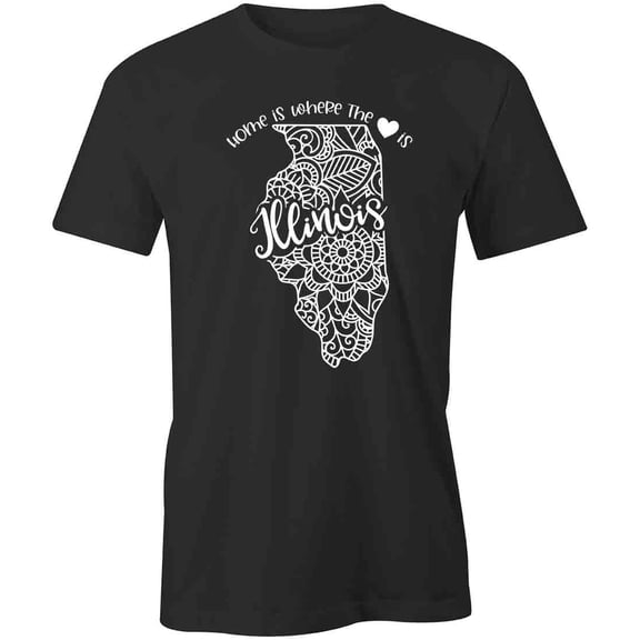 Home Is Where The Heart Is - Illinois T-Shirt | White Tee Gift