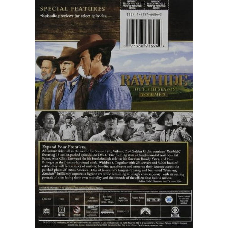 Rawhide: The Fifth Season Volume 2 (DVD), Paramount, Drama Rawhide: The Fifth Season Volume 2 (DVD), Paramount, Drama