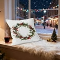 thumbnail image 6 of Hvmvliv 18x18 Inch Holiday Pillow Cover Featuring Christmas Wreath And Bells Traditional Red And Green Colors Sofa Couch Cover Multicolor, 6 of 6