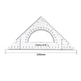 thumbnail image 3 of Uxcell 8.66'' 30/60 45/90 Degrees Triangle Ruler Square Set with Built-in Protractor Transparent Set of 2, 3 of 5