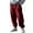 Wine, variant on Chiccall Mens Wide Leg Sweatpants Baggy Elastic Waist Drawstring Joggers Elastic Bottom Casual Workout Trousers with Pockets