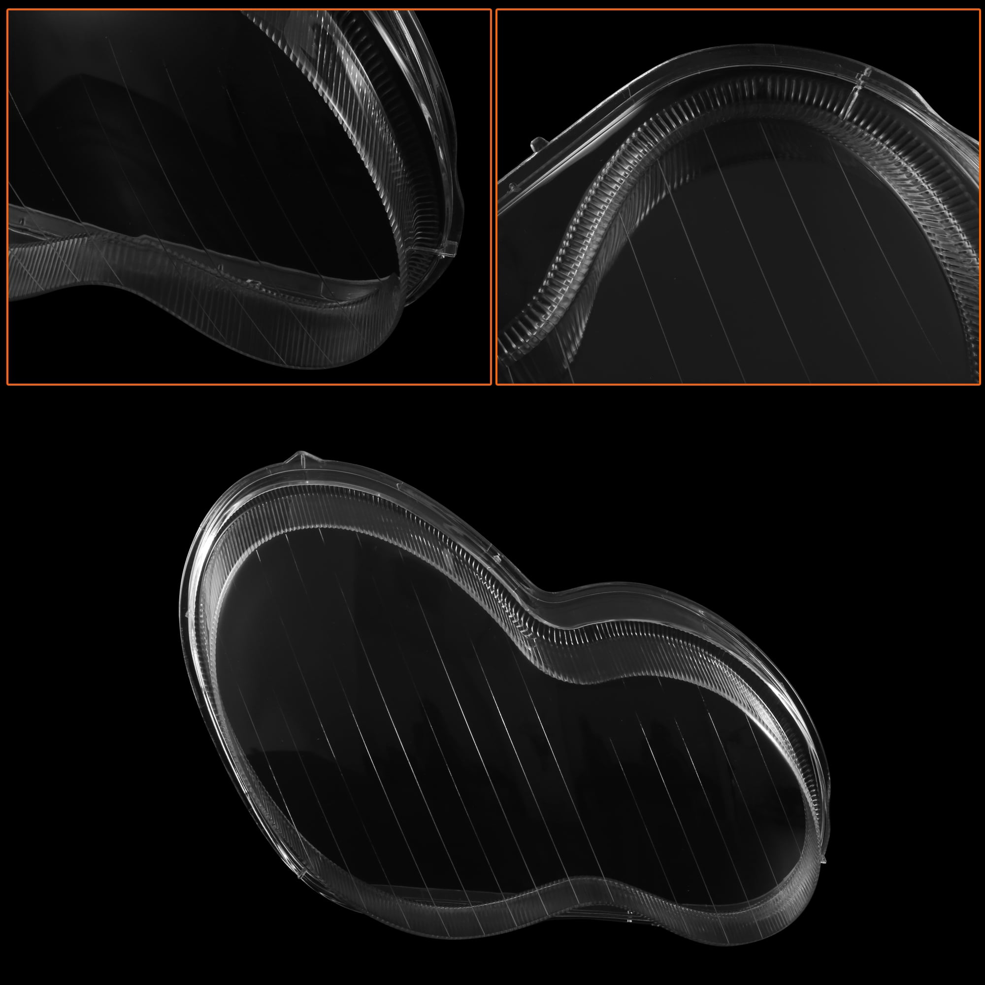 1 Pair Car Front Headlight Headlamp Lens Cover PC Shell for Mercedes-Benz W203