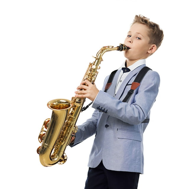 Saxophone Shoulder Strap,Reduces Neck Stress Padded Shoulder & Chest Sax Strap Leather Double Shoulder Saxophone Harness Strap for Alto Tenor Baritone Soprano Saxophone