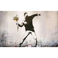 thumbnail image 2 of Rage Flower Thrower by Banksy framed art canvas art, 2 of 10