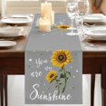 thumbnail image 3 of Table Runners 72 Inches Long Dress Scarves, Sunflowers Farmhouse Kitchen/Dining Table Runner, Coffee Tablerunners, Spring Summer Bees Yellow Floral Grey 14x72 Inch, 3 of 9