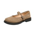 thumbnail image 2 of IEMIEMIEM Mary Jane Shoes Women Suede Ballet Flats Platform Non-Slip Classics Round Toe Ankle Buckle Strap Comfort Casual Dress Work Mary Jane Flat Shoes Khaki 8.5 Wide, 2 of 7