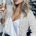thumbnail image 5 of Lroveb Sequin Blazer for Women Trendy Open Front Glitter Sparkly Jacket Party Club Long Sleeve Lapel Cardigan Coat, 5 of 5