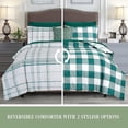 thumbnail image 2 of Elegant Comfort 8-Piece Lodge Plaid Reversible Comforter Set - All Season Bed in a Bag, 4-Piece Sheet Set Featuring Smart Pockets, Matching Shams and Decorative Pillow, Twin/Twin XL, Sage, 2 of 5