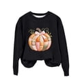 thumbnail image 2 of YVNAURA Halloween Sweatshirt for Women Letter Graphic Crewneck Pullover Oversized Long Sleeve Round Neck Funny Spooky Season Fall Casual Top Vintage Print 1 Pack, Black,XXL, 2 of 4