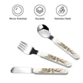 thumbnail image 3 of Cauagu Plowed Field With Horses Print 3-Pieces Toddler Cutlery Set , Kids Silverware Set with Spoons Forks & Knife Stainless Steel Utensils for Kids Dishwasher Safe, 3 of 8
