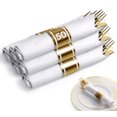 thumbnail image 1 of Juego de cubiertos de plástico preenrollados Stock Your Home, cubiertos dorados con servilletas desechables, paquete de 50, 1 of 7