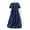 Navy, variant on QUNYINEY Short Sleeve Summer Dresses for Women A Line Polka Dot Linen Long Dresses Collared Loose Fit Vacation Dresses