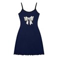 thumbnail image 4 of Blmnix Short Nightgowns Nightgowns for Women Chemises Cute Nightgowns Nightgown Crew Neck Blue Sleeveless Above-the-Knee Moomoo Nightgowns for Women, 4 of 5