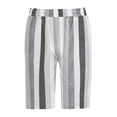 thumbnail image 5 of Yinguo Bermuda Shorts for Women Casual Drawstring Elastic Waist Summer Soft Beach Stripe Knee Length Lounge Wear Shorts with Pockets Grey XL, 5 of 5