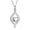 Silver, variant on Crystal Teardrop Heart Cremation Urn Pendant Memorial Necklace for Women Stainless Steel Ashes Holder Keepsake Jewelry[v4403]