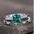 thumbnail image 5 of HeartsAndYou 2ct Natural Green Emerald Bridal Set Engagement Ring 100% 14k SOLID White Gold, 5 of 9