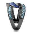 thumbnail image 5 of TK2994 - IP Light Black  (IP Gun) Stainless Steel Ring with Top Grade Crystal  in Multi Color Size 5, 5 of 5