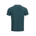 thumbnail image 7 of Men Polo Shirts with Collar Solid Color Summer Casual Button Business Commuting Short Sleeved Golf Mens T-Shirts Blue L, 7 of 7