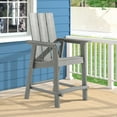 thumbnail image 2 of Sonerlic 2 Peaks Adirondack Chair, Patio Bar Stool Furniture for Outdoors,Light Gray, 2 of 7