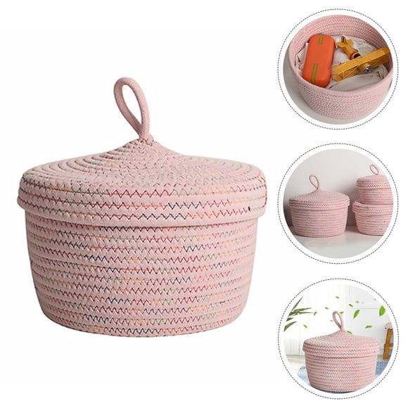 AURARMLET 1Ud Cesta De Almacenaje Para Control Remoto Y Suministros Del Hogar En Rosa