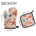 thumbnail image 2 of Yayeee Oven Mitts and Pot Holder Set of 2 Heat Resistant Kitchen Gloves Baking Hot Pad, Blue Starfish, 2 of 5
