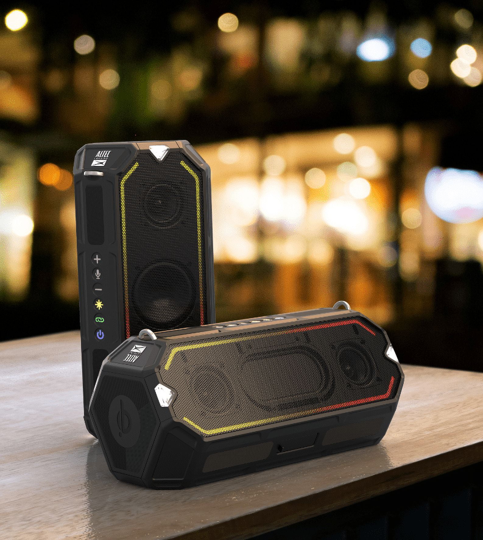 Altec Lansing HydraShock Everythingproof Portable Wireless Bluetooth Speaker, Blk, 20 Hrs Playtime, IP67 Waterproof, LED Lighting