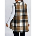 thumbnail image 3 of Cuteduck Womens Plus Size Sleeveless Plaid Vest Wool Blazer Jackets Cardigan Outerwear Fall Winter Tops 1X-4X, 3 of 6