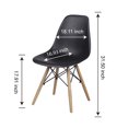 thumbnail image 3 of Leejay Black Plastic Dining Side Chairs with Wood Legs,Set of 2, 3 of 5