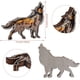 thumbnail image 2 of Adornos de animales de madera, manualidades de madera con decoración de animales del bosque 3D, figura de madera 3D con luz LED, escultura de madera retro para regalo de oficina en casa (lobo) sin ba JAMW Sencillez, 2 of 5