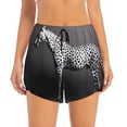 thumbnail image 2 of Daiia Monochrome Leopard Horse Pattern Women's 2 in 1 Running Shorts - Lightweight Athletic Workout Gym Yoga Shorts Liner with Phone Pockets-XX-Large, 2 of 7