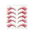 thumbnail image 1 of Unique Bargains 5 Paires de Faux Cils Œil de Chat pour Maquillage Rouge, 1 of 4