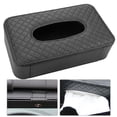 thumbnail image 1 of Kenally Soporte para pañuelos de coche, parasol, servilleta, caja de piel sintética para asiento trasero de vehículo, toallero de papel, bandeja, Automoción decorativa y accesorios Negro colgando Kenally VI000111-01B, 1 of 1