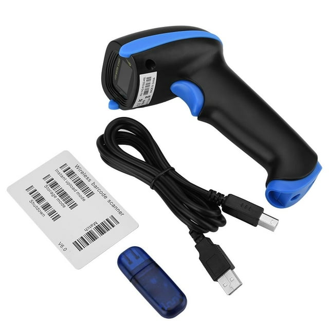 Qiilu Wireless 2.4GHz Hand Held Barcode Scanner With USB Receiver