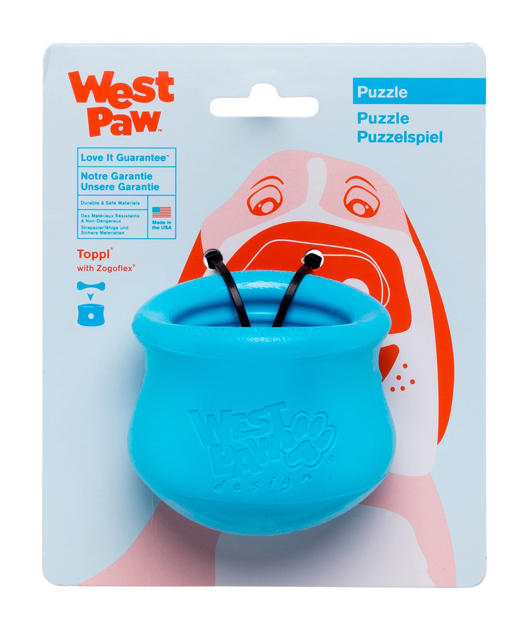 Pet Supplies : WEST PAW Zogoflex Toppl Treat Dispensing Dog Toy Bundle –  Interactive Chew Toys for Dogs – Dog Toy for Moderate Chewers, Fetch, Catch  – Holds Kibble, Treats, Small 3
