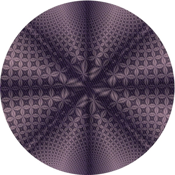 Ahgly Company Machine Washable Indoor Round Transitional French Lilac Purple Area Rugs, 4' Round