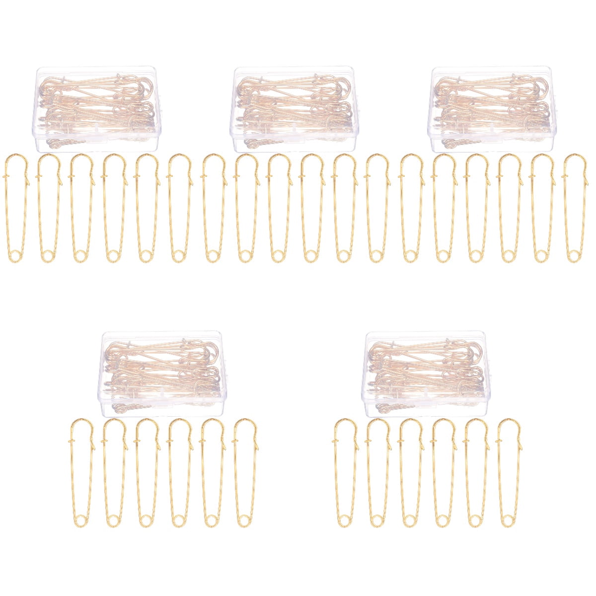 EXHUMKY BERTDOMD 50 Pcs Golden Rounded Tip Safety Pin Clips for Sewing Quilting Crafts and DIY Projects