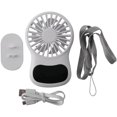 thumbnail image 1 of Ventiladores USB, pantalla de tiempo, ventiladores de escritorio portátiles recargables, mini ventilador portátil para viajes, blanco, 1 of 5