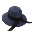 thumbnail image 4 of Ticikt Wide Brim Sun Hat for Beach Travel with Bow Detail Summer Hat,Color:Blue, 4 of 4