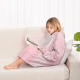 thumbnail image 4 of Pink Floral and Petal Pattern Blanket Hoodies for Kids 6-13YR Oversize Wearable Blanket Hoodies for Boys Girls Teens, 4 of 7