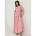 thumbnail image 3 of Textured V-Neck Maxi Dress with Button Detail, 3 of 6