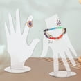 thumbnail image 3 of Expositor de joyas con forma de mano de maniquí transparente, soporte de torre de acrílico simple para joyería 2 piezas, 3 of 9